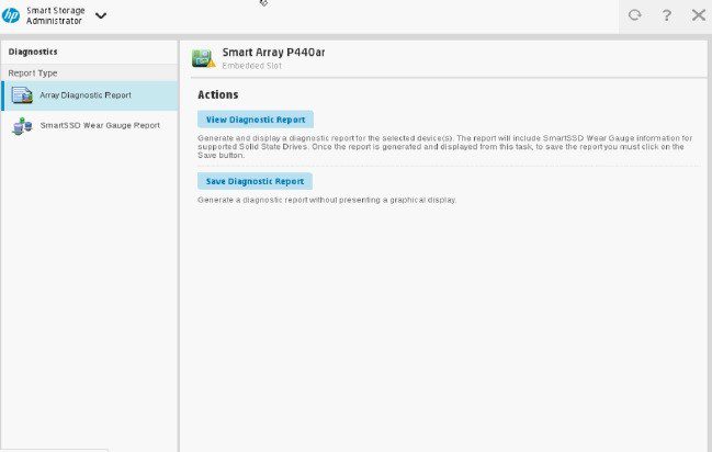 مدیریت ذخیره سازی هوشمند Array Diagnostic Report