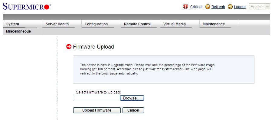Upload Firmware