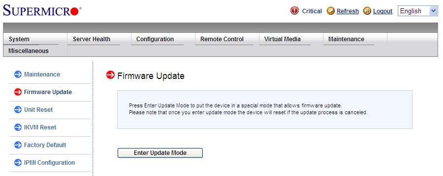 Enter IPMI Update Mode